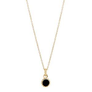 MIA - Ines Pendant Necklace - PVD Gold and Black Enamel - 16-18" - NWT